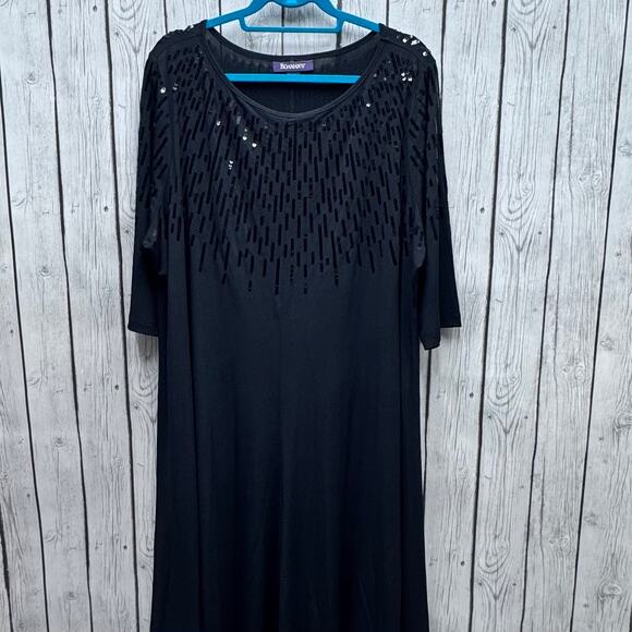Roaman’s Black Sequins Cocktail Dress Plus Size 22/24 - Picture 1 of 3